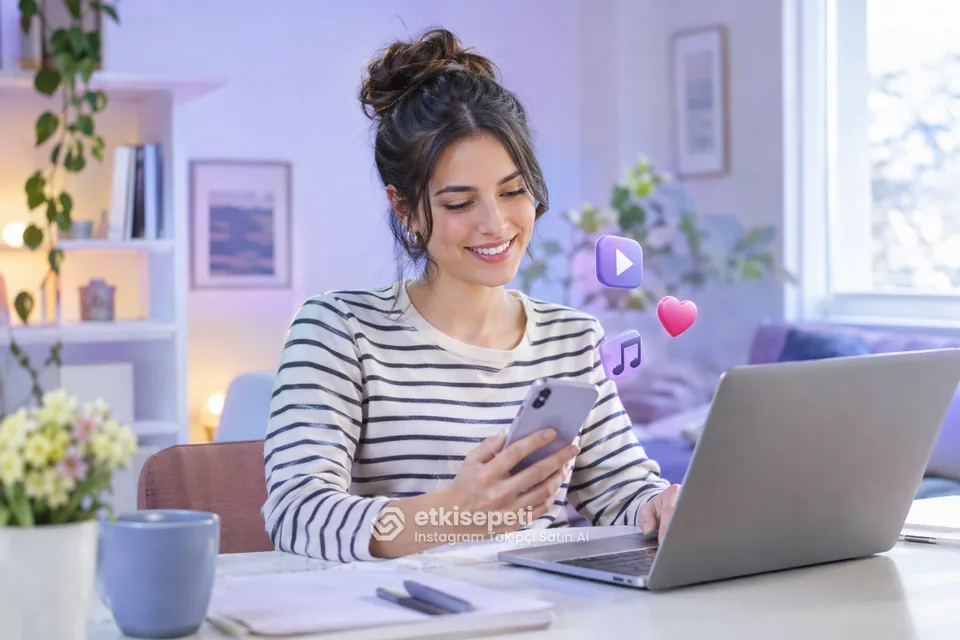 Instagram, TikTok ve YouTube hesaplarını tek panelden yöneten bir içerik üreticisi