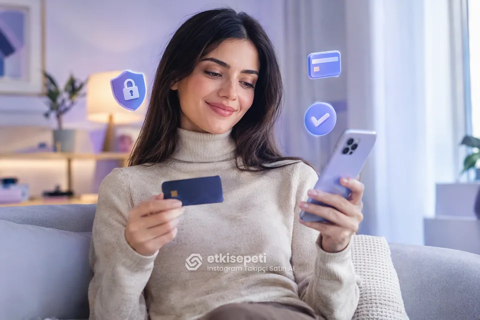 Takipçi siparişini 3D Secure ile güvenli ödeyen bir kullanıcı