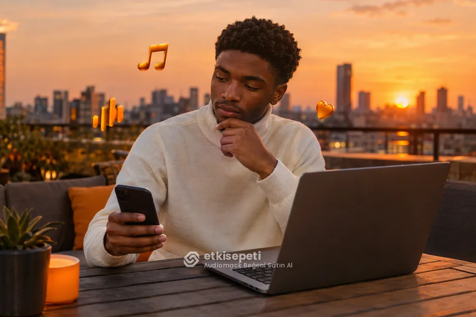 Audiomack Beğeni sayfasında “Favori, Re-Up ve Çalma Listesi Eklemesi Arasındaki Fark” konusunu anlatan görsel
