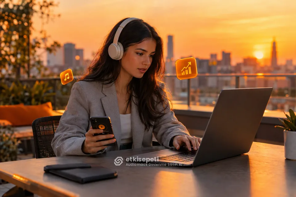 Audiomack Dinlenme sayfasında “Hangi Sanatçılar Audiomack Dinlenme Kullanıyor?” konusunu anlatan görsel