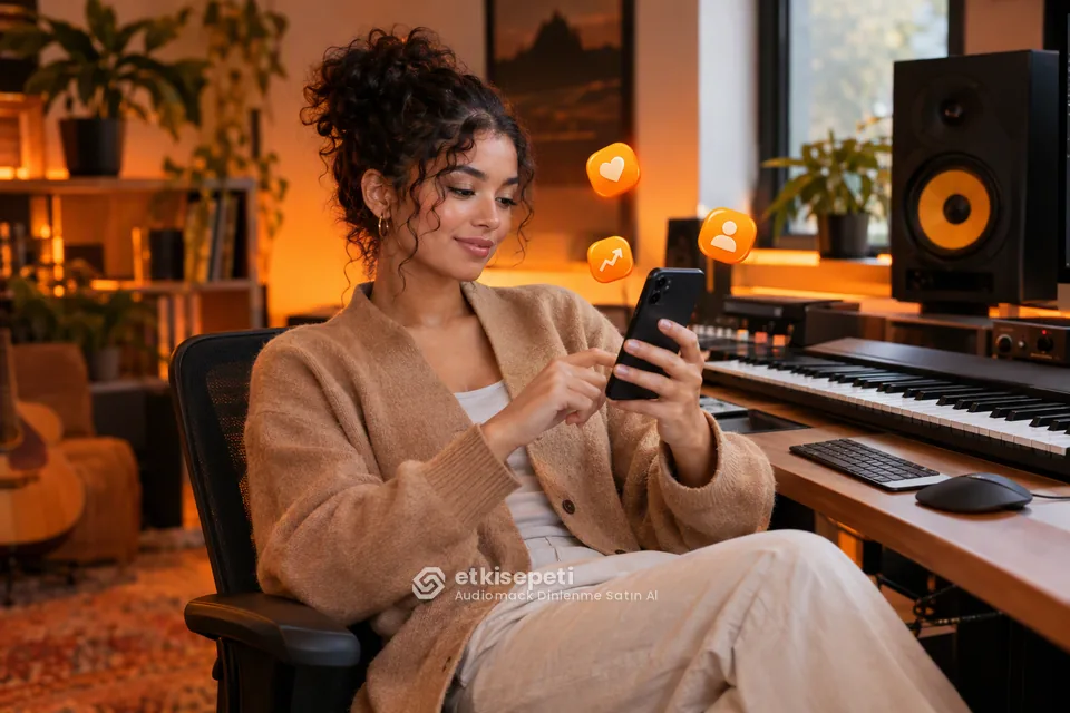 Audiomack Dinlenme sayfasında “Telif Geliri ve Liste (Chart) Konusunda Açık Bilgi” konusunu anlatan görsel