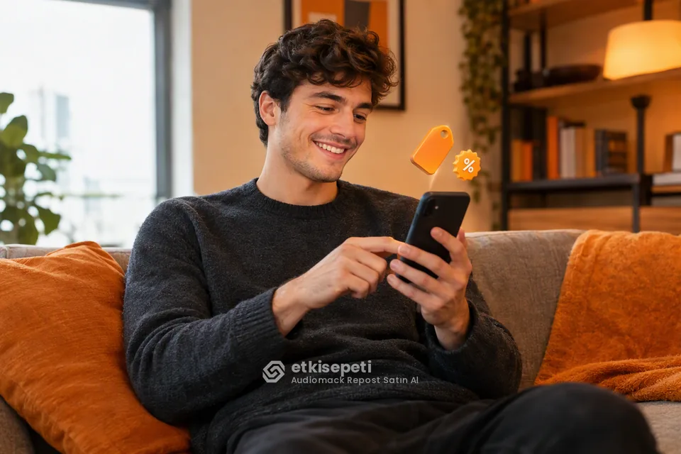 Audiomack Repost paket fiyatlarını inceleyen bir kullanıcı