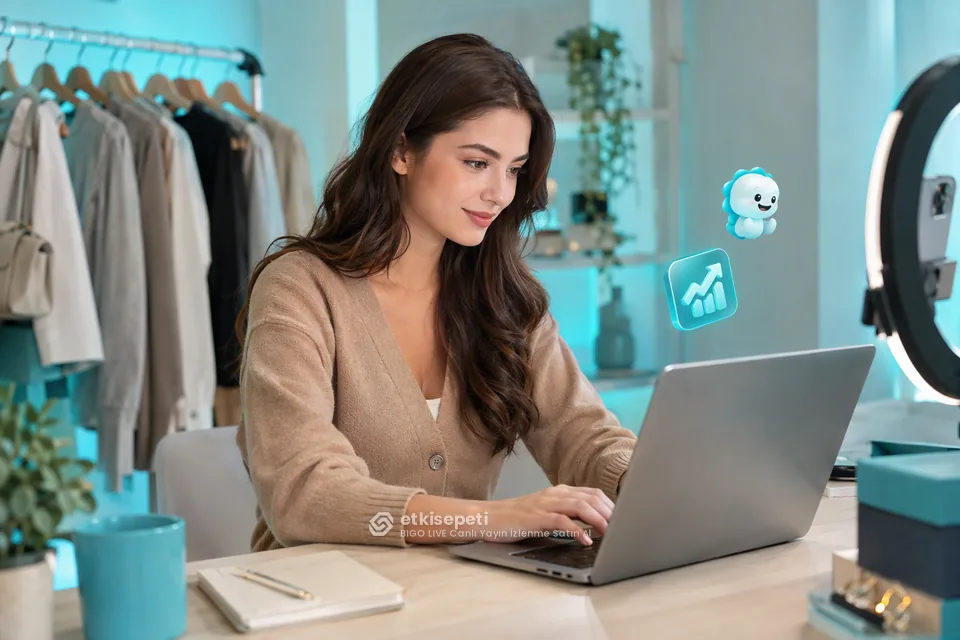 BIGO LIVE Canlı Yayın İzlenme sayfasında “BIGO LIVE'da Yayın Nerede Açılır, Siparişte Hangi Bağlantı Kullanılır?” konusunu anlatan görsel