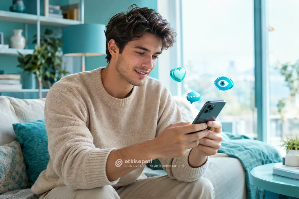 Diğer BIGO LIVE hizmetlerine göz atan bir kullanıcı