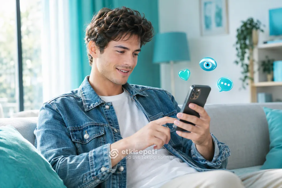 Diğer BIGO LIVE hizmetlerine göz atan bir kullanıcı