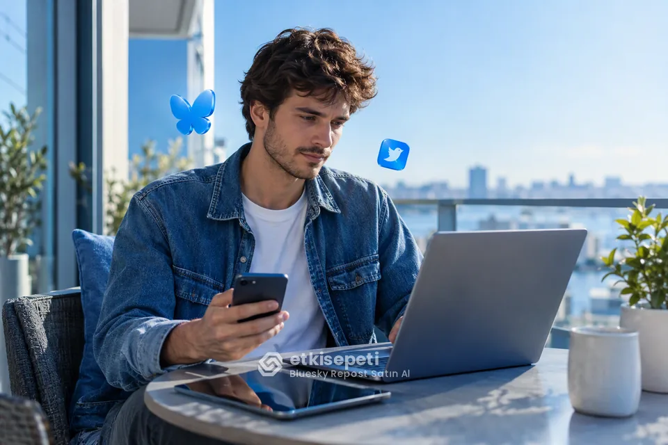 Bluesky Repost sayfasında “Bluesky Repost ile X Retweet ve Threads Yeniden Paylaşım Arasındaki Fark” konusunu anlatan görsel