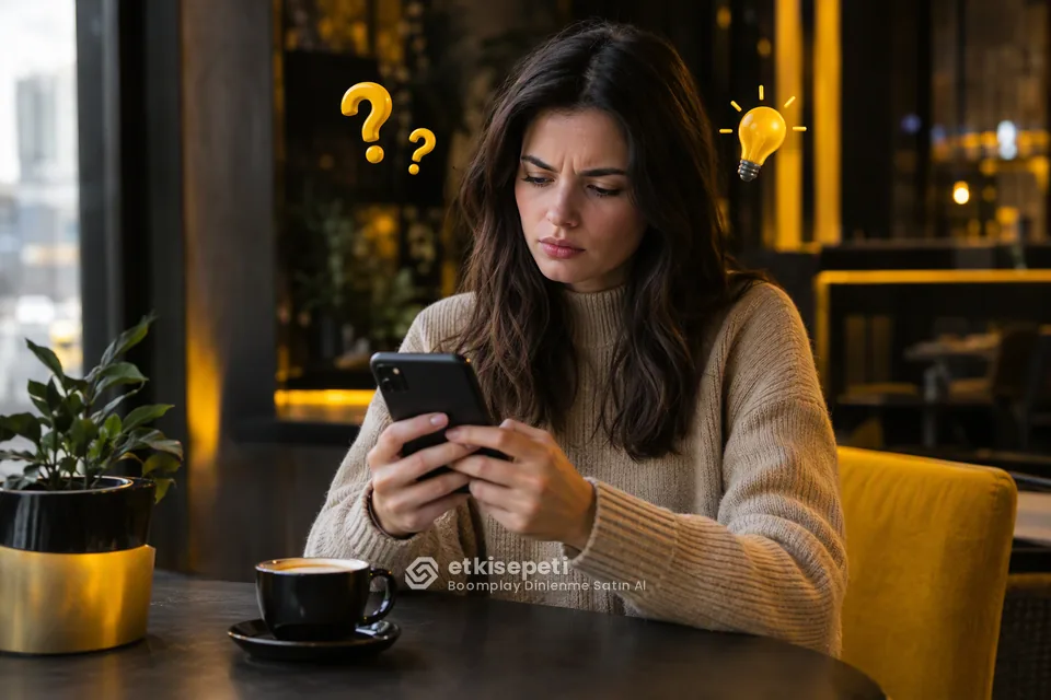 Boomplay Dinlenme satın almadan önce sorularını düşünen bir kullanıcı