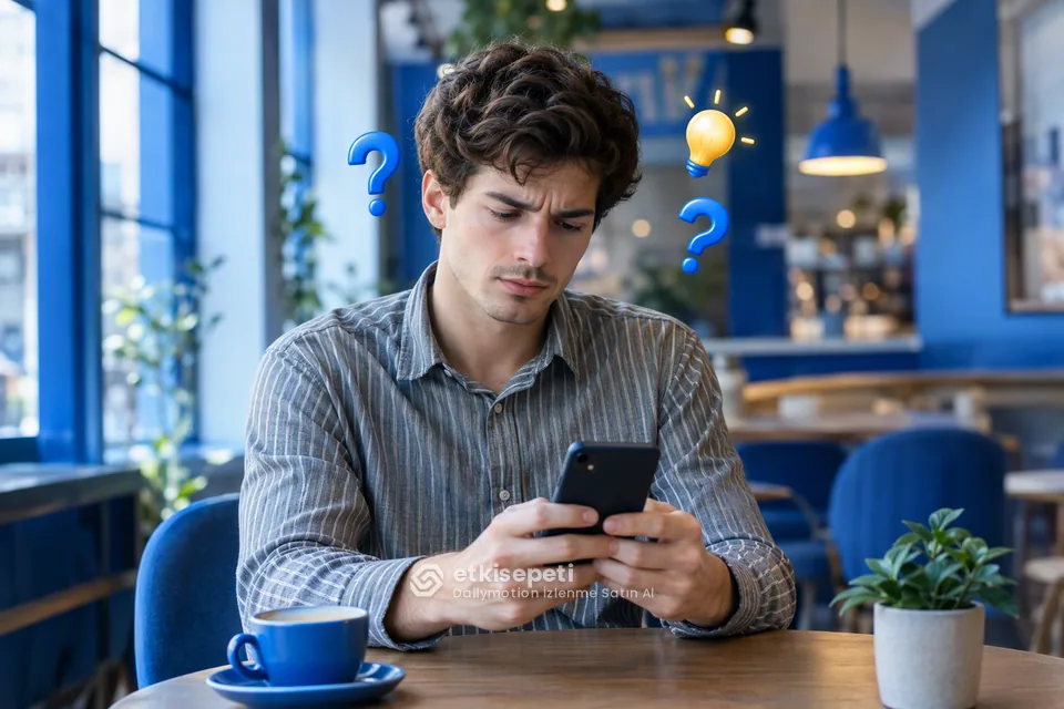 Dailymotion İzlenme satın almadan önce sorularını düşünen bir kullanıcı