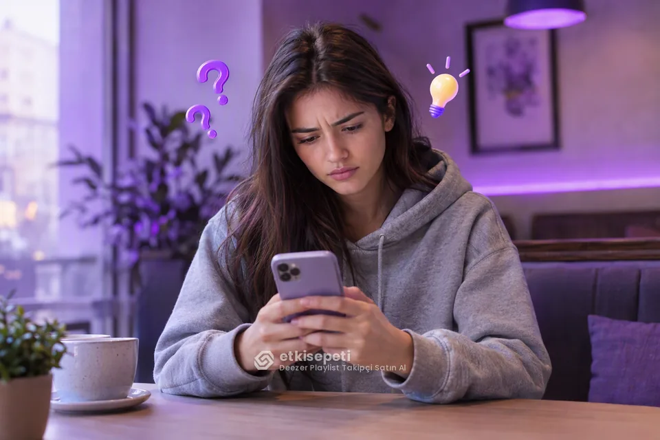 Deezer Playlist Takipçi satın almadan önce sorularını düşünen bir kullanıcı