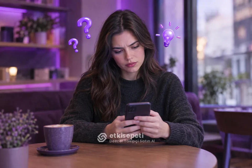 Deezer Takipçi satın almadan önce sorularını düşünen bir kullanıcı
