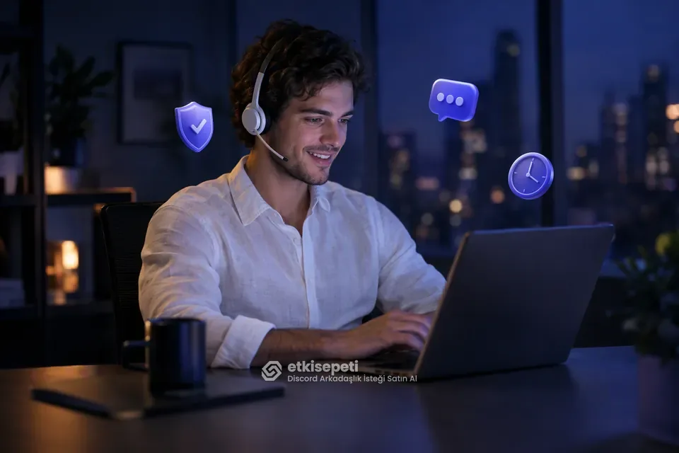 Destek uzmanı Discord Arkadaşlık İsteği siparişlerini panelden takip ediyor