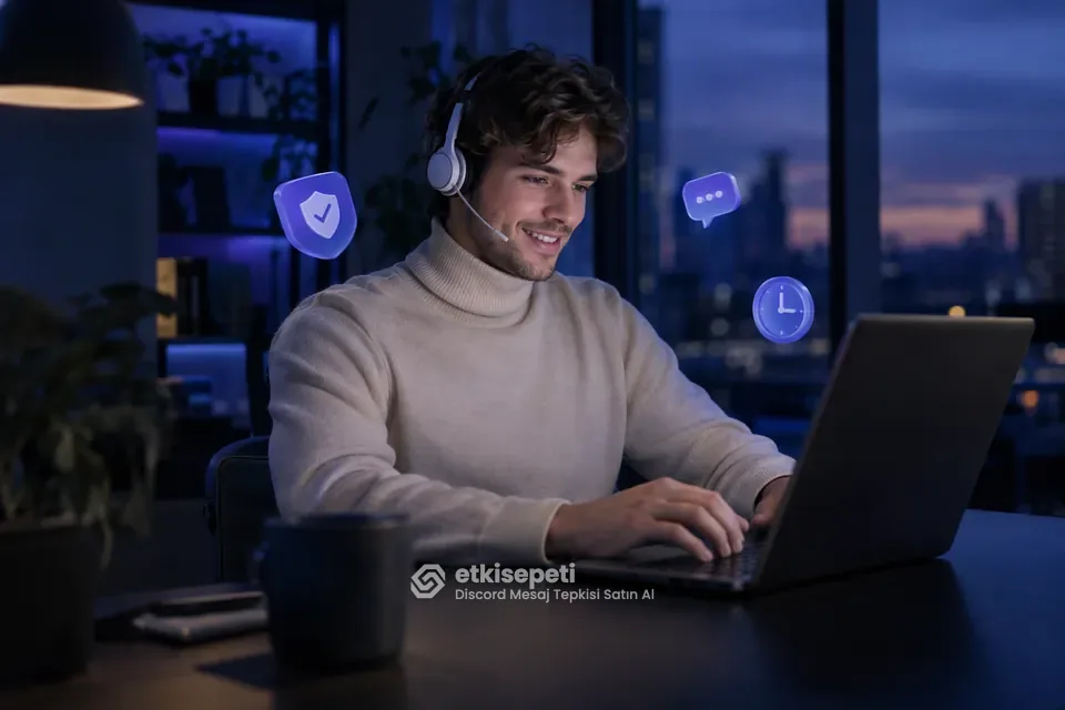 Destek uzmanı Discord Mesaj Tepkisi siparişlerini panelden takip ediyor