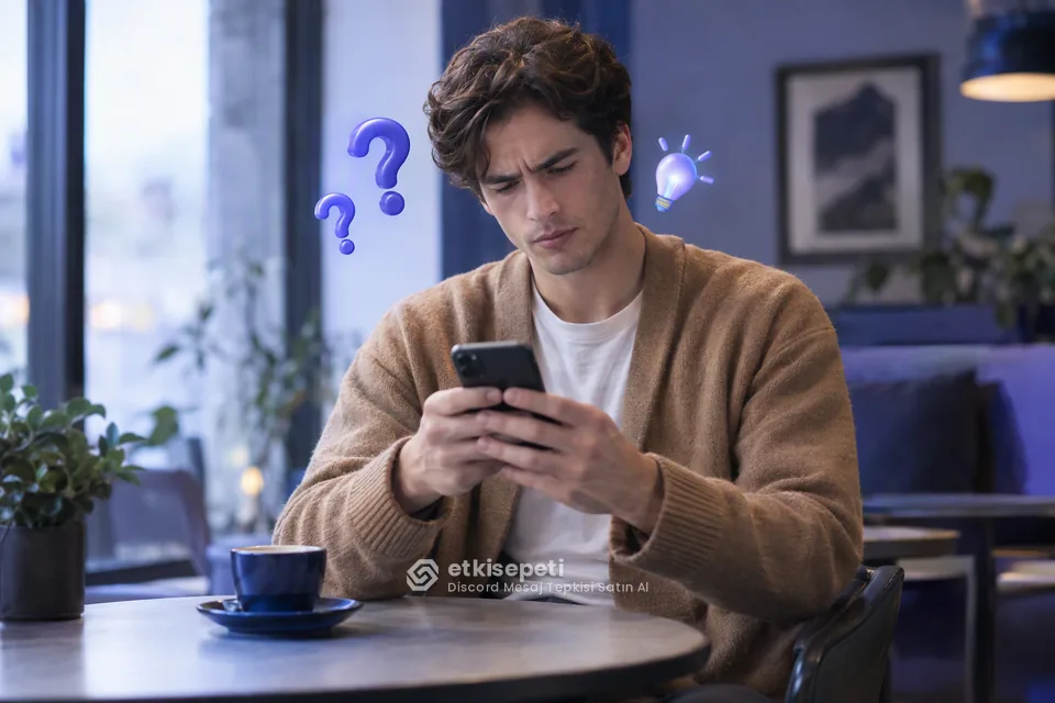 Discord Mesaj Tepkisi satın almadan önce sorularını düşünen bir kullanıcı