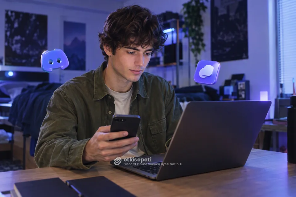 Discord Online Sunucu Üyesi sayfasında “Online Üye ile Standart (Offline) Sunucu Üyesi Arasındaki Fark” konusunu anlatan görsel