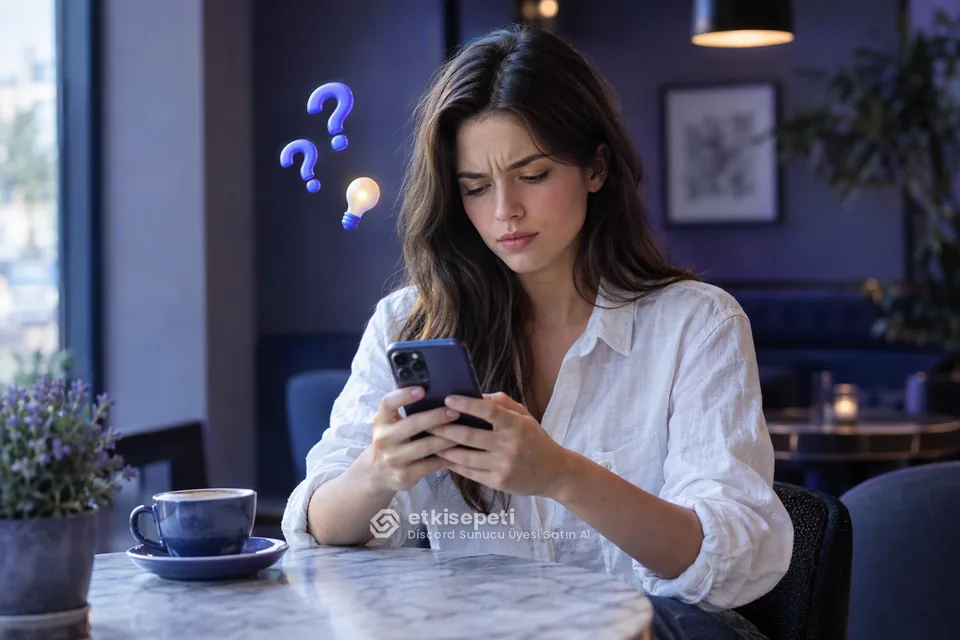 Discord Sunucu Üyesi satın almadan önce sorularını düşünen bir kullanıcı