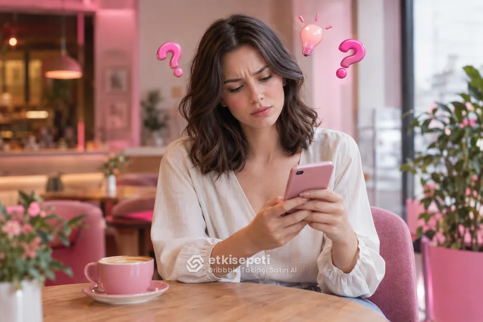 Dribbble Takipçi satın almadan önce sorularını düşünen bir kullanıcı