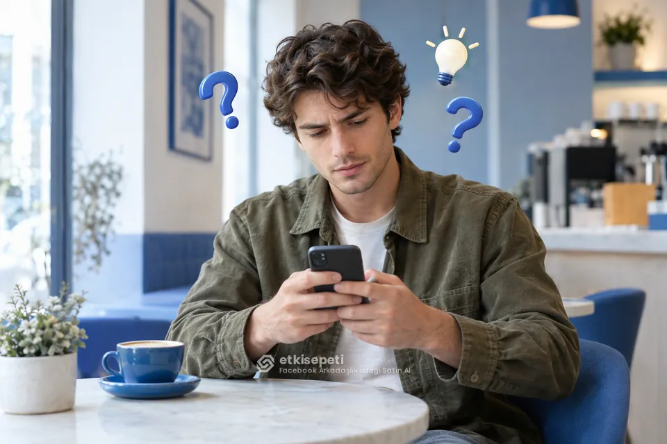 Facebook Arkadaşlık İsteği satın almadan önce sorularını düşünen bir kullanıcı