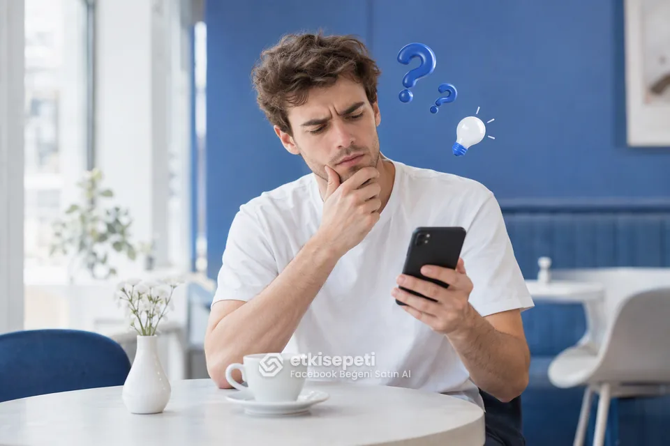 Facebook Beğeni satın almadan önce sorularını düşünen bir kullanıcı