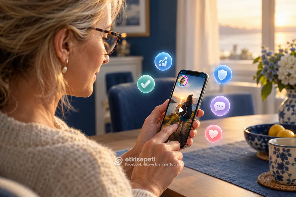Grafik ve analiz ekranında Facebook Hikaye İzlenme Satın Al verilerinde görülen sayı değişimleri