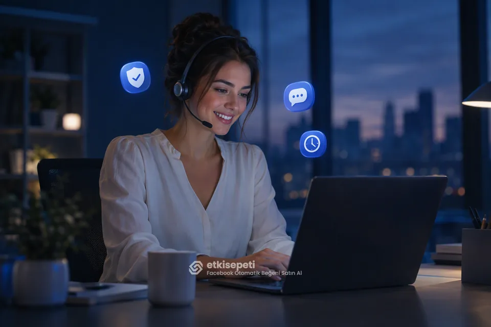 Destek uzmanı Facebook Otomatik Beğeni siparişlerini panelden takip ediyor
