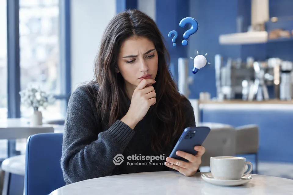 Facebook Yorum satın almadan önce sorularını düşünen bir kullanıcı