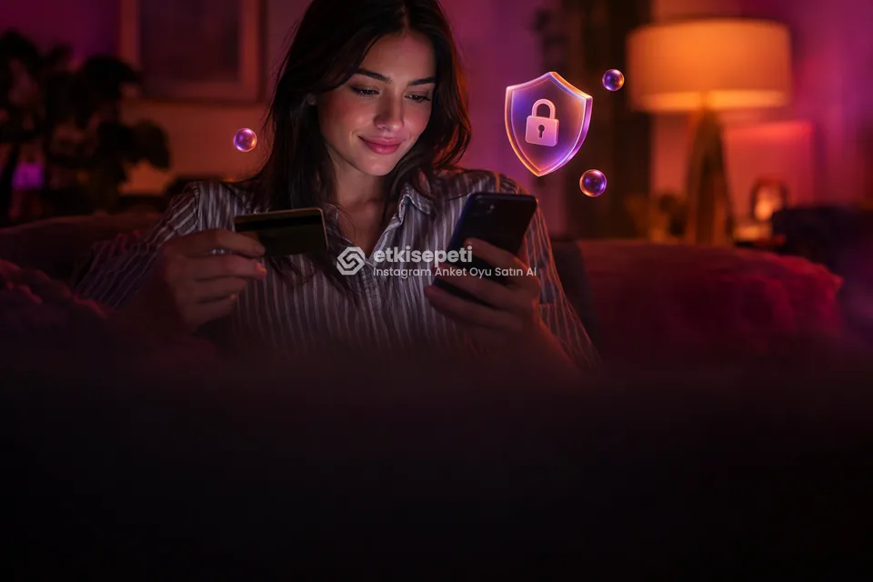 Kart ve telefonla güvenli ödeme yapan bir kullanıcı