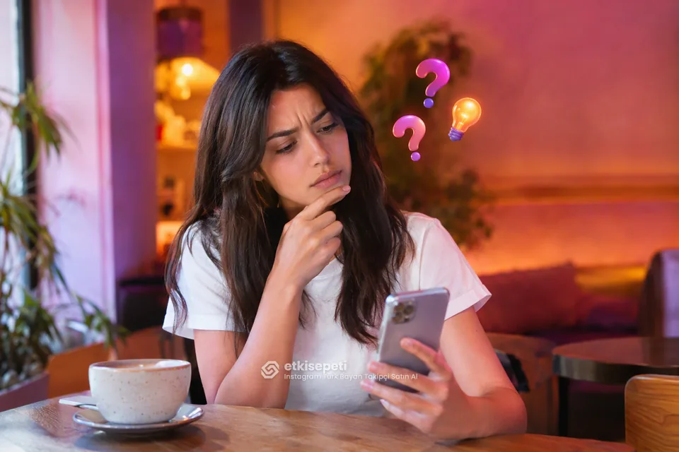 Instagram Türk Bayan Takipçi satın almadan önce sorularını düşünen bir kullanıcı
