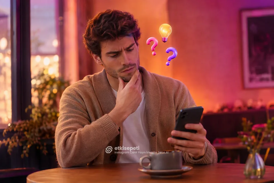 Instagram Canlı Yayın İzlenme satın almadan önce sorularını düşünen bir kullanıcı