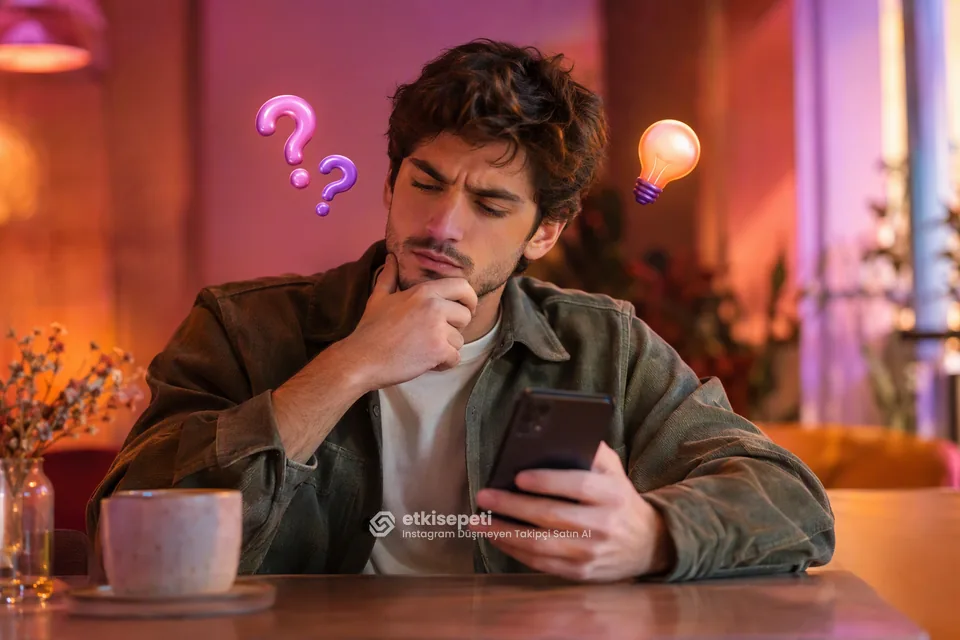 Instagram Düşmeyen Takipçi satın almadan önce sorularını düşünen bir kullanıcı