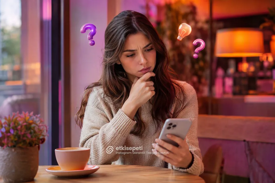 Instagram Garantili Takipçi satın almadan önce sorularını düşünen bir kullanıcı