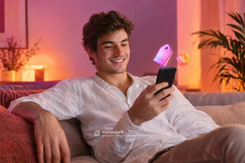 Instagram Hikaye Anket Oylama paket fiyatlarını inceleyen bir kullanıcı