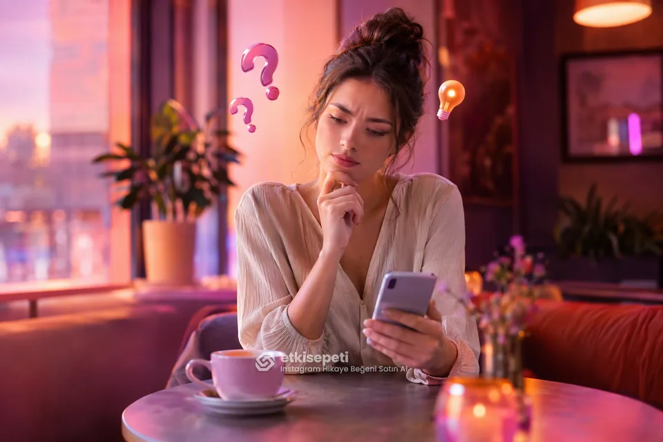 Instagram Hikaye Beğeni satın almadan önce sorularını düşünen bir kullanıcı