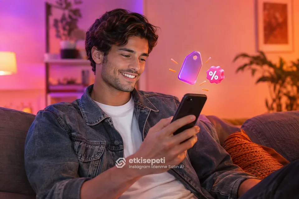 Instagram İzlenme paket fiyatlarını inceleyen bir kullanıcı