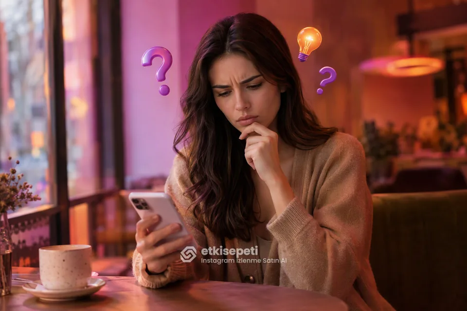 Instagram İzlenme satın almadan önce sorularını düşünen bir kullanıcı