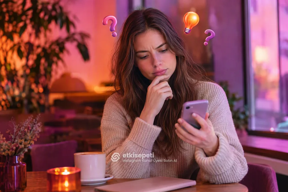 Instagram Kanal Üyesi satın almadan önce sorularını düşünen bir kullanıcı