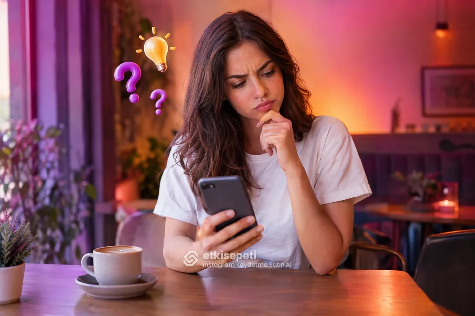 Instagram Kaydetme satın almadan önce sorularını düşünen bir kullanıcı