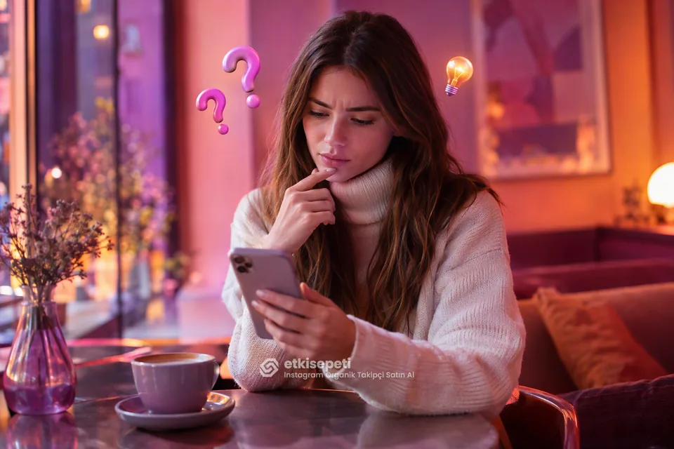 Instagram Organik Takipçi satın almadan önce sorularını düşünen bir kullanıcı