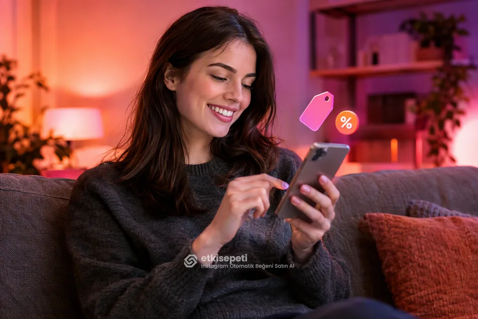 Instagram Otomatik Beğeni paket fiyatlarını inceleyen bir kullanıcı