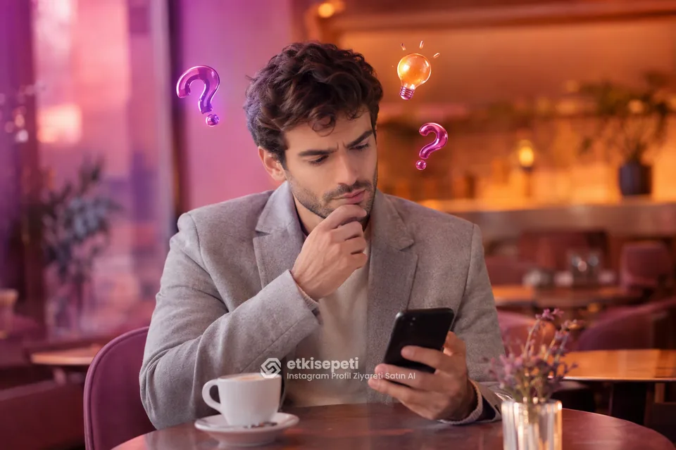 Instagram Profil Ziyareti satın almadan önce sorularını düşünen bir kullanıcı