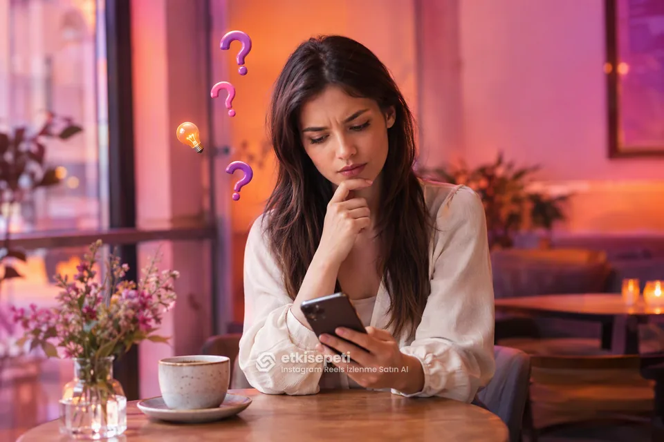 Instagram Reels İzlenme satın almadan önce sorularını düşünen bir kullanıcı