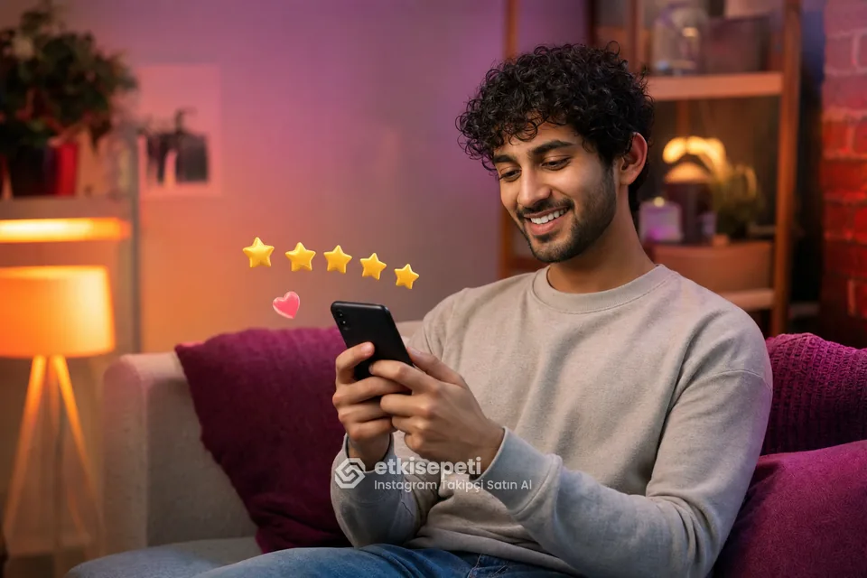Instagram takipçi hizmetini değerlendiren memnun bir kullanıcı