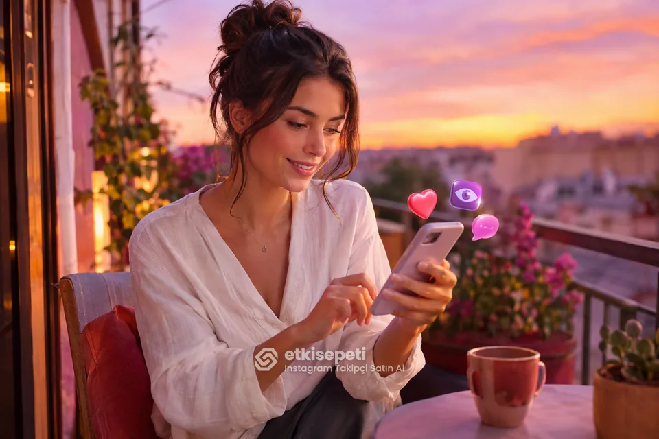 Beğeni, izlenme ve yorum gibi diğer Instagram hizmetlerine göz atan bir kullanıcı