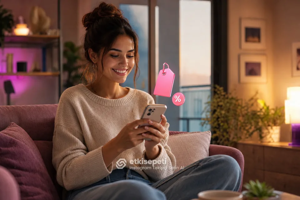 Instagram takipçi paket fiyatlarını inceleyen bir kullanıcı