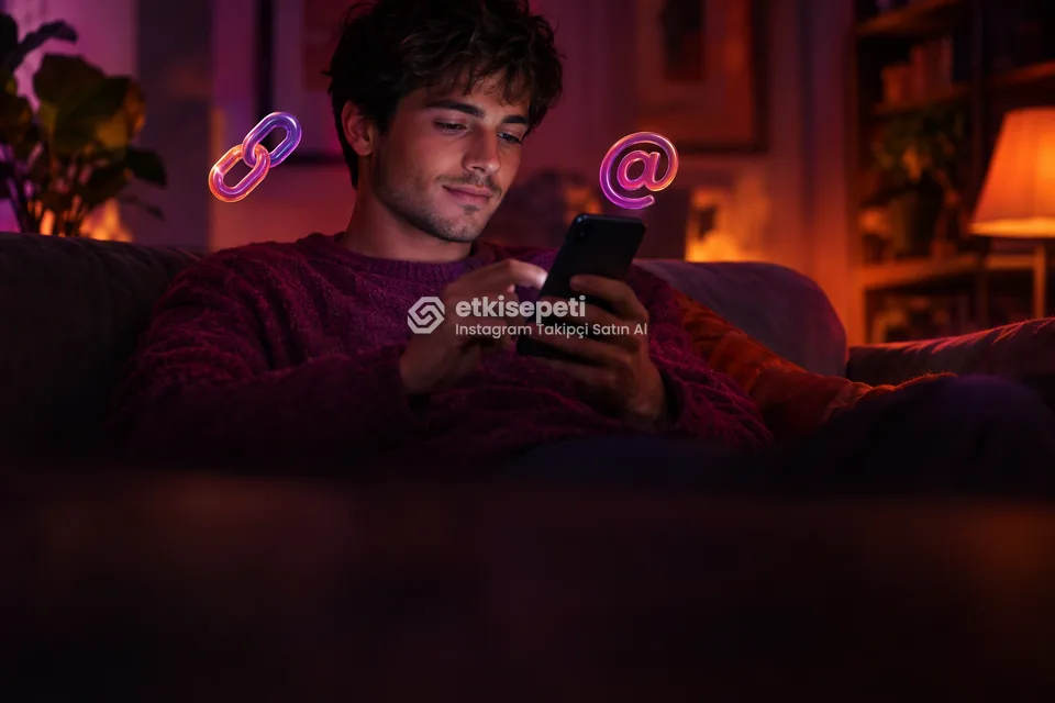 Instagram profil bağlantısını kopyalayan bir kullanıcı