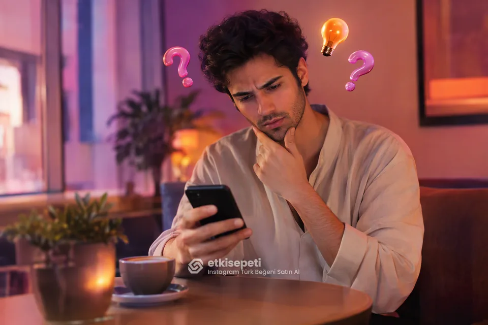 Instagram Türk Beğeni satın almadan önce sorularını düşünen bir kullanıcı