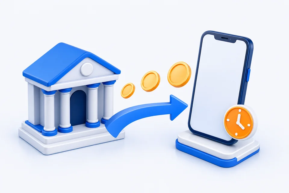 Bankadan telefona para transferini anlatan illüstrasyon