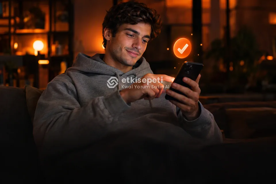Sipariş adımını tamamlayan bir kullanıcı