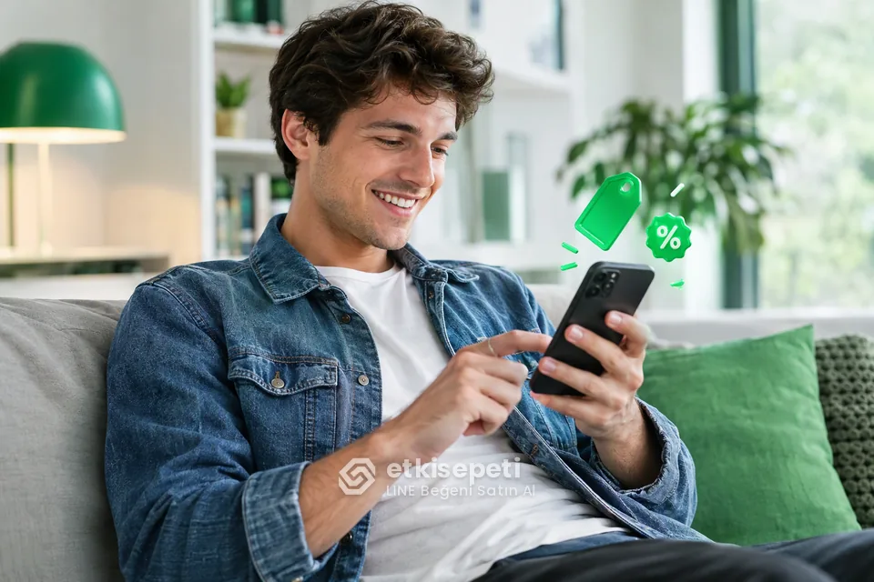 LINE Beğeni paket fiyatlarını inceleyen bir kullanıcı