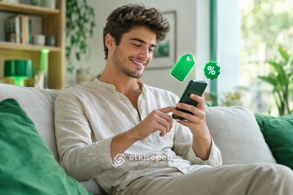 LINE Takipçi paket fiyatlarını inceleyen bir kullanıcı
