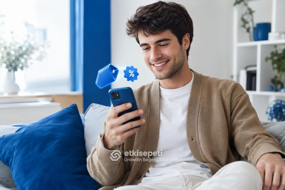 LinkedIn Beğeni paket fiyatlarını inceleyen bir kullanıcı